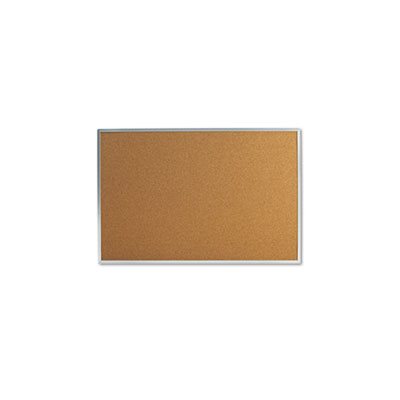 Bulletin Board, Natural Cork, 36 x 24, Satin-Finished Aluminum Frame