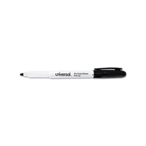 Pen Style Dry Erase Marker, Fine / Bullet Tip, Black, Dozen