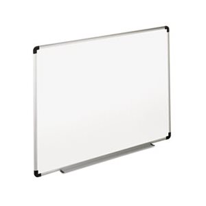 Dry Erase Board, Melamine, 48 x 36, White, Black / Gray Aluminum / Plastic Frame