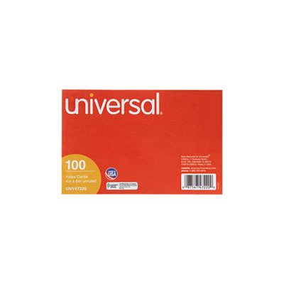 Unruled Index Cards, 4 x 6, White, 100 / Pack