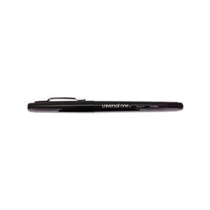 Roller Ball Porous Tip Stick Pen, Black Ink, Medium, Dozen