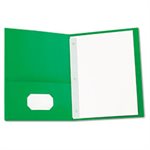 Two-Pocket Portfolios w / Tang Fasteners, 11 x 8-1 / 2, Green, 25 / Box