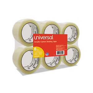 General-Purpose Acrylic Box Sealing Tape, 48mm x 100m, 3" Core, Clear, 6 / Pack