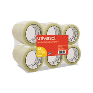 General-Purpose Acrylic Box Sealing Tape, 48mm x 100m, 3" Core, Clear, 12 / Pack