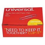 Nonskid Paper Clips, Wire, Jumbo, Silver, 1000 / Pack