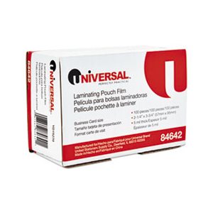 Clear Laminating Pouches, 5 mil, 2 1 / 4 X 3 3 / 4, Business Card Size, 100 / Box