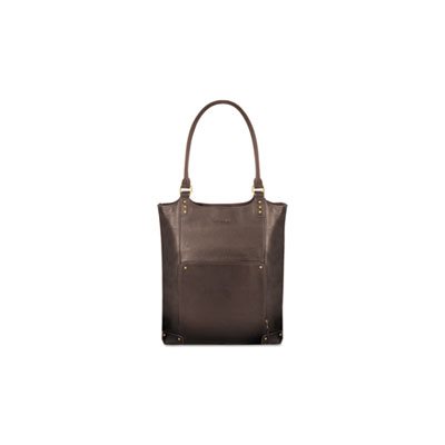 Executive Leather / Poly Bucket Tote, 16", 15 1 / 2" x 4 3 / 4" x 17 1 / 4", Espresso