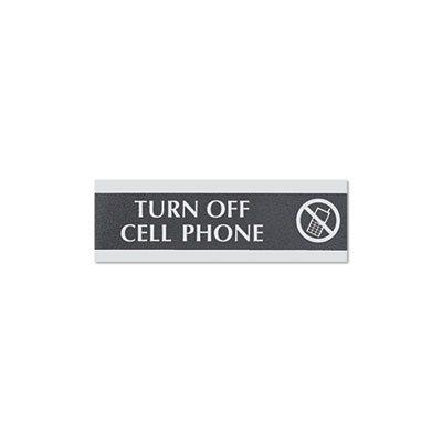 Century Series Office Sign,TURN OFF CELL PHONE, 9 x 3