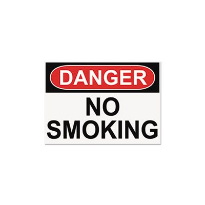 OSHA Safety Signs, DANGER NO SMOKING, White / Red / Black, 10 x 14