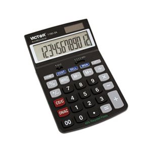 1180-3A Antimicrobial Desktop Calculator, 12-Digit LCD