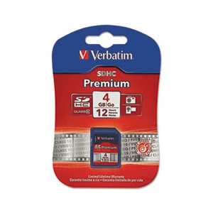 Premium SDHC Memory Card, Class 10, 4GB