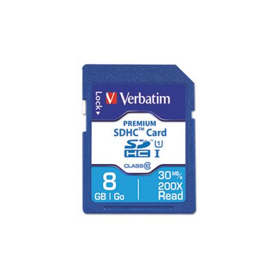 Premium SDHC Memory Card, Class 10, 8GB