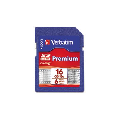 Premium SDHC Memory Card, Class 10, 16GB