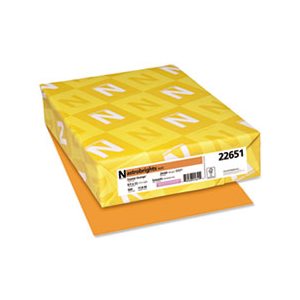 Color Paper, 24lb, 8 1 / 2 x 11, Cosmic Orange, 500 Sheets