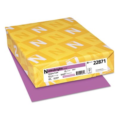 Color Cardstock, 65lb, 8 1 / 2 x 11, Planetary Purple, 250 Sheets