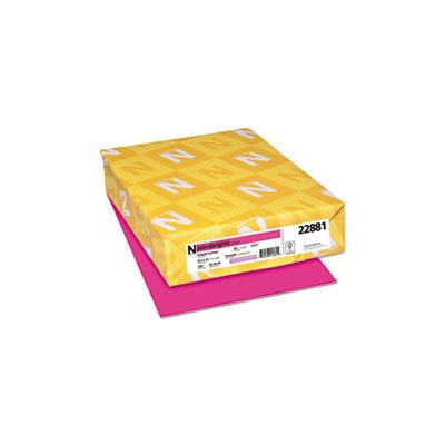 Color Cardstock, 65lb, 8 1 / 2 x 11, Fireball Fuchsia, 250 Sheets