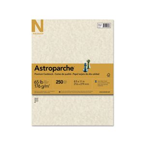 Astroparche Specialty Card Stock, 65lb, 8 1 / 2 x 11, Natural, 250 Sheets