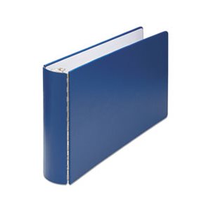 Casebound Round Ring Binder, 2" Cap, 11 x 17, Blue