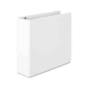 Heavy-Duty D-Ring View Binder w / Extra-Durable Hinge, 3" Cap, White