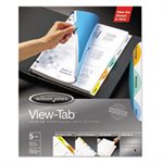 View-Tab Transparent Index Dividers, 5-Tab, Round, Letter, Assorted