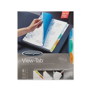 View-Tab Transparent Index Dividers, 5-Tab, Rectangle, Letter, Assorted