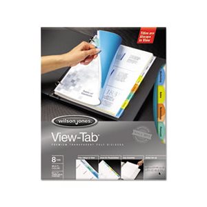 View-Tab Transparent Index Dividers, 8-Tab, Rectangle, Letter, Assorted