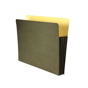 Recycled 3 1 / 2" Expansion File Pocket, Straight Cut, Letter, Green