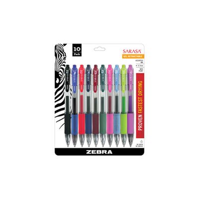 Sarasa Retractable Gel Pen, Assorted Ink, Medium, 10 / Pack