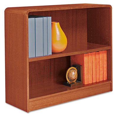 BOOKCASE, ALERA RADIUS CORNER WOOD 2 SHELF MEDIUM CHERRY