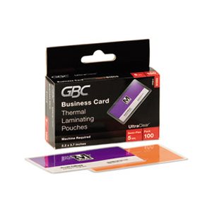 POUCH, LAMINATING, THERMAL, BUSINESS CARD, GLOSS CLEAR, 100 / BOX