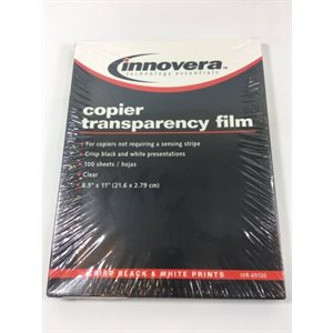 TRANSPARENCY FILM, COPIER, LETTER, CLEAR, 100 SHEETS / BOX