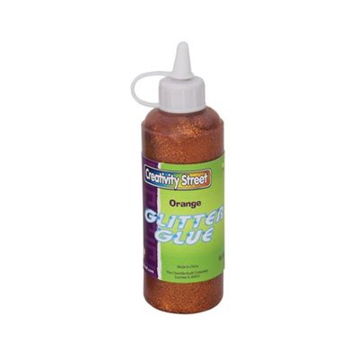 GLUE, GLITTER, ORANGE, 4 OZ