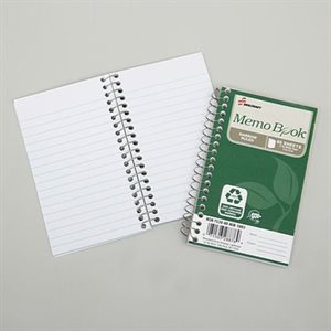 MEMO BOOK, 3"X5", 100% PCW, 60 SHEETS, ABILITYONE, DOZEN