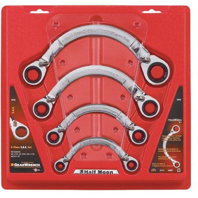 WRENCH, RATCHETING SET 4 PC STANDARD HALF MOON REVERSIBLE